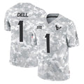 H.Texans #1 Tank Dell Player Arctic Camo Salute To Service Limited Game Cooneas Stitched Jerseys