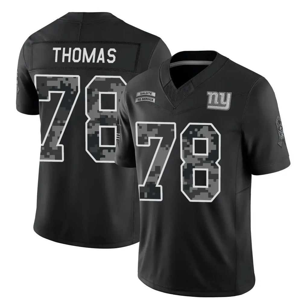 NY.Giants #78 Andrew Thomas Player Black Limited 2026 Salute to Service Home Game Cooneas Stitched Jerseys