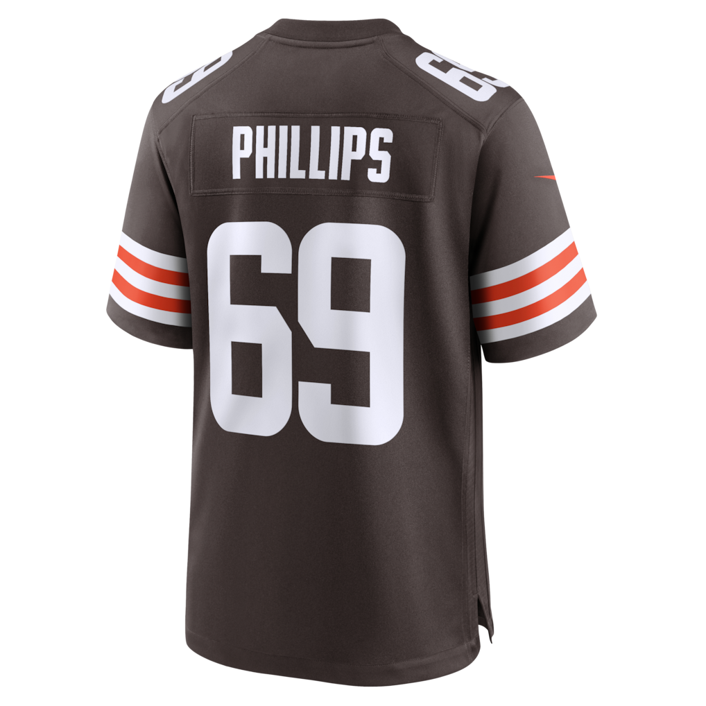 Cooneas C.Browns #69 Tyre Phillips Brown Team Game Jersey