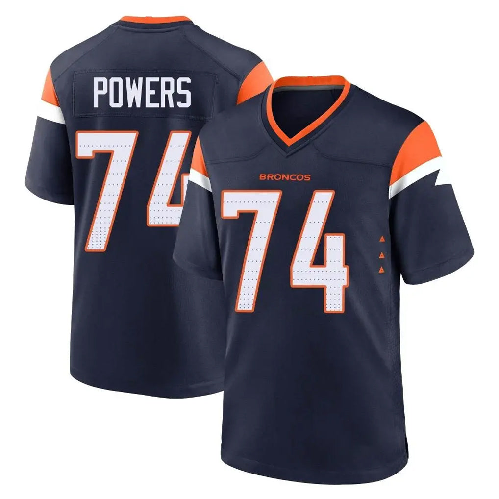 D.Broncos #74 Ben Powers Player Navy Home Game Cooneas Stitched Jerseys