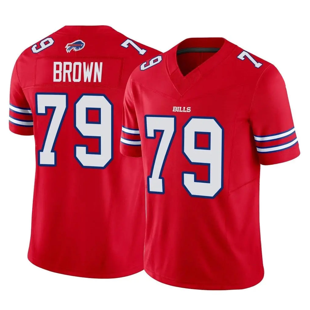 B.Bills #79 Spencer Brown Player Red Vapor F.U.S.E. Jersey Limited Home Game Cooneas Stitched Jerseys