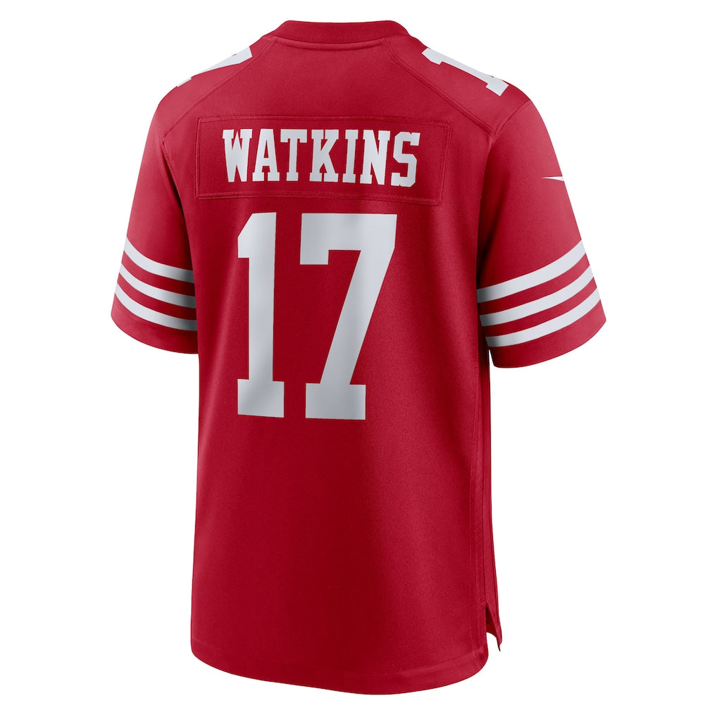 Cooneas SF.49ers #17 Jordan Watkins Scarlet Team Game Jersey