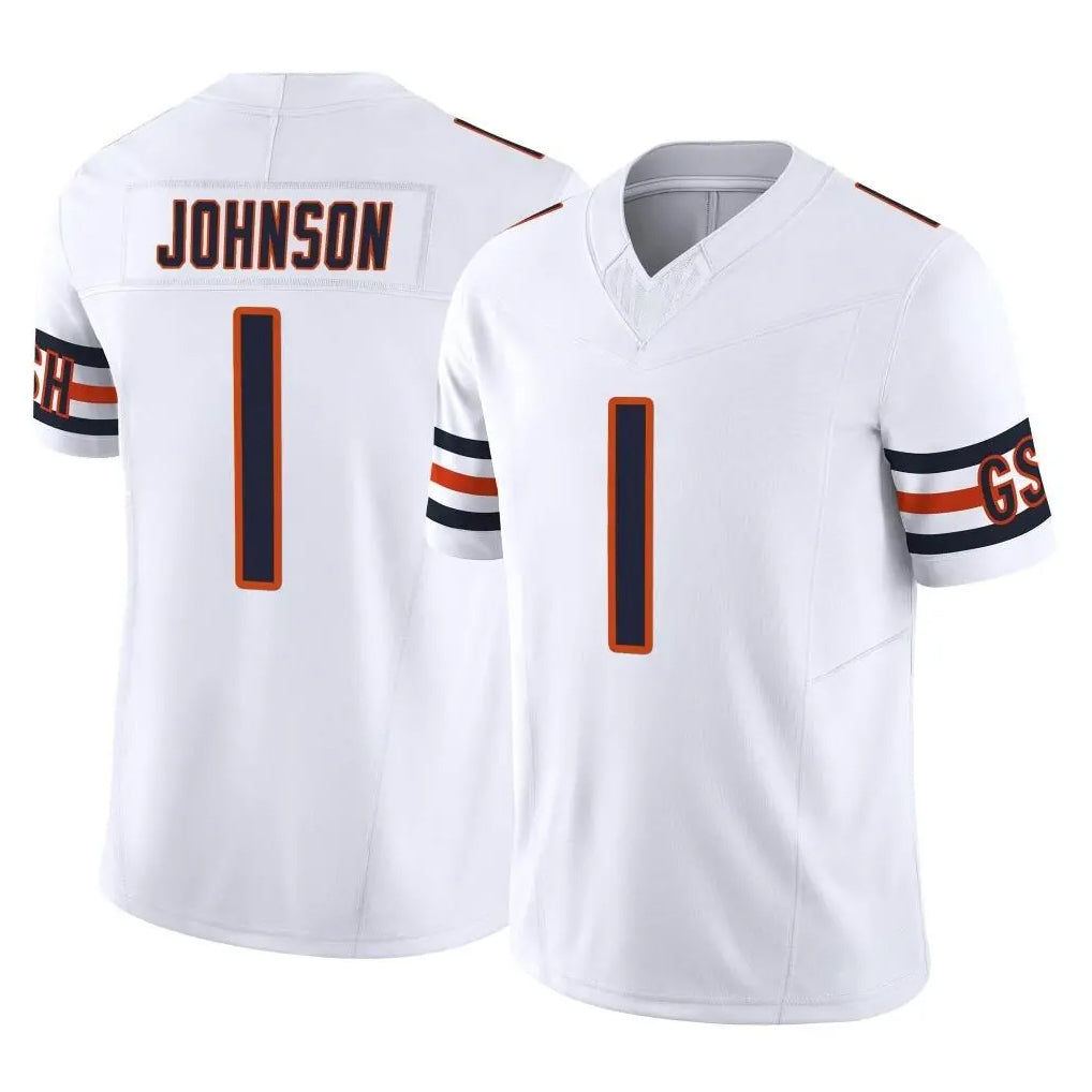 C.Bears #1 Jaylon Johnson Player White Vapor F.U.S.E. Limited Home Game Cooneas Stitched Jerseys