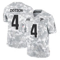 A.Falcons #4 Jahan Dotson Player Camo Salute to Service Limited Cooneas Stitched Jerseys
