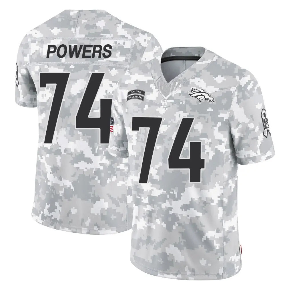 D.Broncos #74 Ben Powers Player Arctic Camo Salute To Service Limited Cooneas Stitched Jerseys