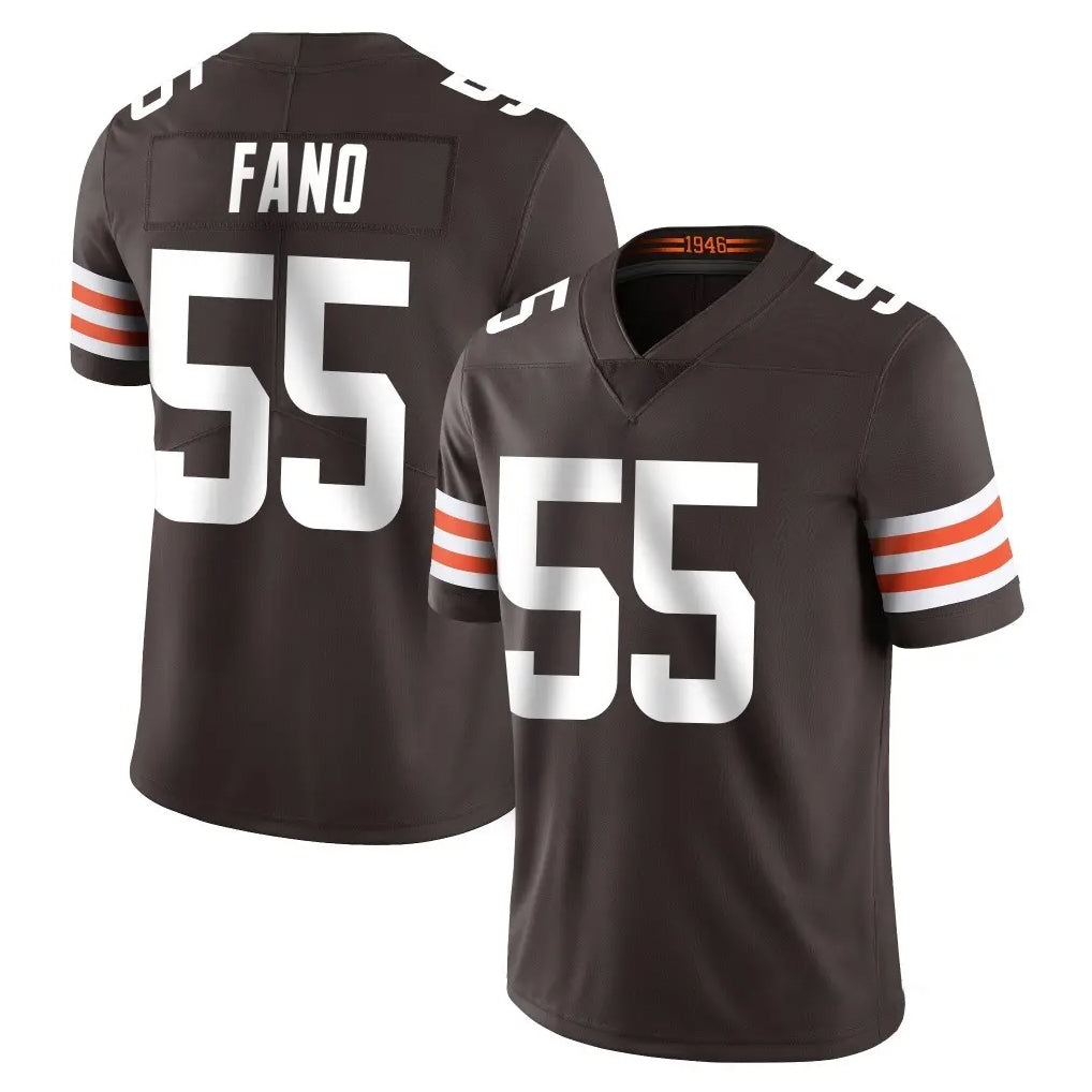 C.Browns #55 Spencer Fano Player Brown Color Vapor Untouchable Limited Home Game Cooneas Stitched Jerseys