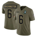 M.Dolphins #6 Malik Washington Player Olive 2025 Salute To Service Limited Game Cooneas Stitched Jerseys