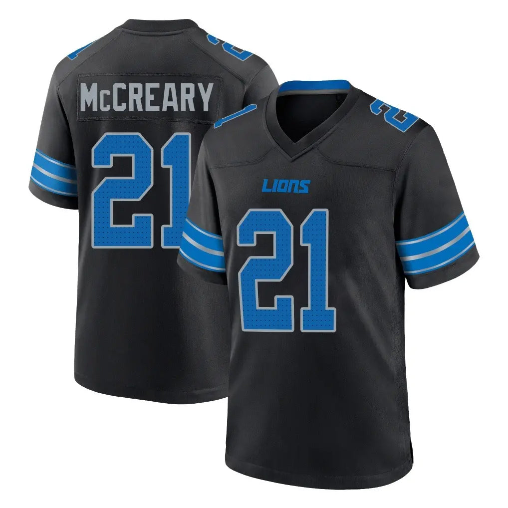 D.Lions #21 Roger McCreary Player Black Alternate Home Game Cooneas Stitched Jerseys