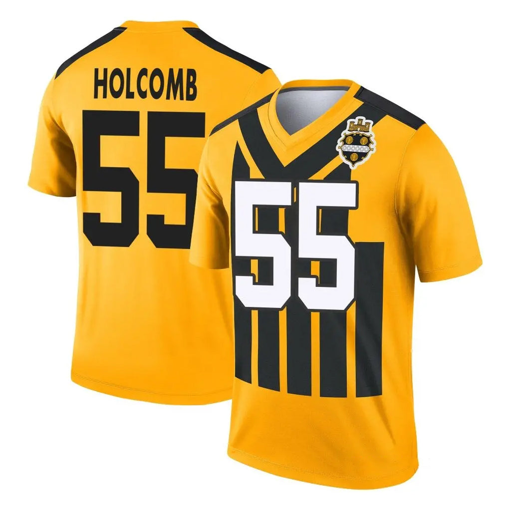P.Steelers #55 Cole Holcomb Player Gold Legend Limited 1933 Throwback Performance Home Game Cooneas Stitched Jerseys