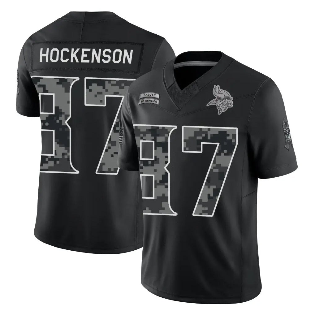 MN.Vikings #87 T.J. Hockenson Player Black Limited 2026 Salute to Service Home Game Cooneas Stitched Jerseys