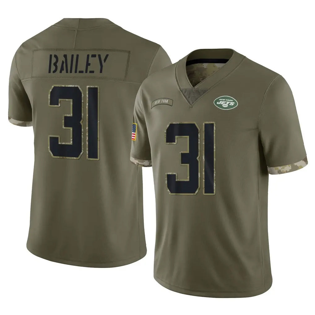 NY.Jets #31 David Bailey Player Olive Salute To Service Limited Cooneas Stitched Jerseys