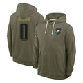 P.Eagles #0 Hollywood Brown Player Olive Salute to Service Pullover Hoodies Limited Cooneas Stitched Jerseys