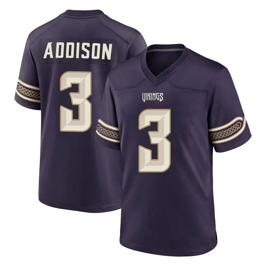 MN.Vikings #3 Jordan Addison Player Purple 2026 Rivalries Collection Home Game Cooneas Stitched Jerseys