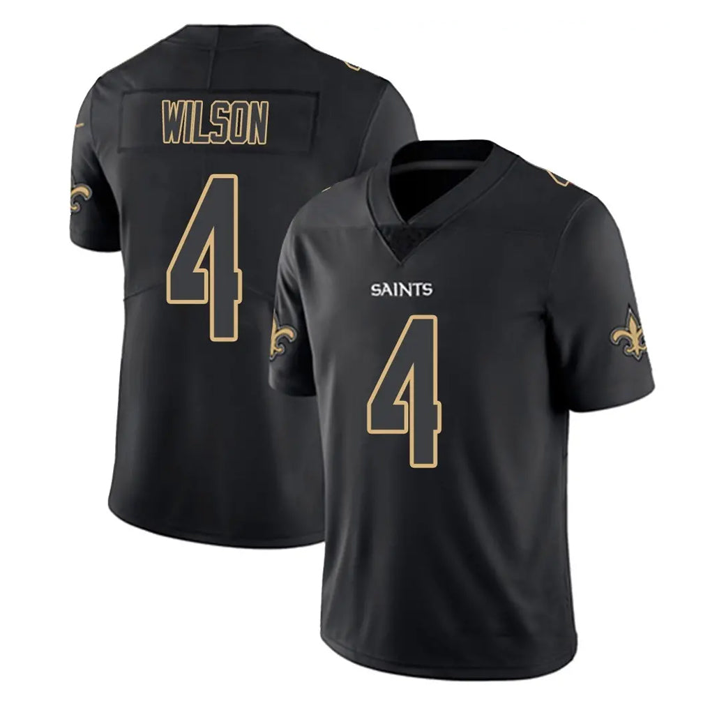 NO.Saints #4 Zach Wilson Player Black Impact Limited Home Game Cooneas Stitched Jerseys