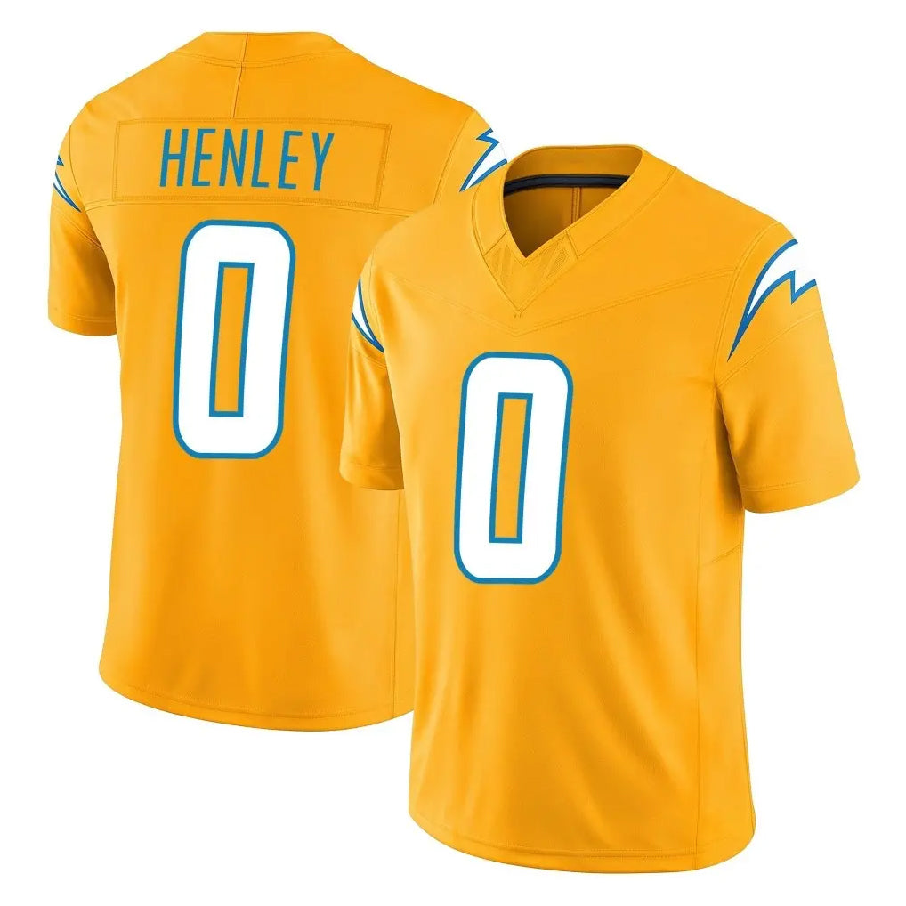 LA.Chargers #0 Daiyan Henley Player Gold Limited Vapor F.U.S.E. Home Game Stitched Jerseys