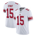 NY.Giants #15 Jordan Stout Player White Limited Vapor Untouchable Home Game Cooneas Stitched Jerseys