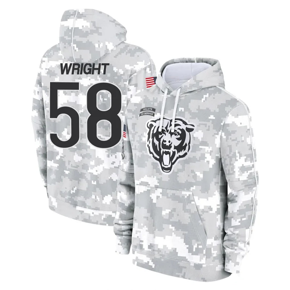 C.Bears #58 Darnell Wright Player Arctic Camo Salute to Service Pullover Hoodies Limited Cooneas Stitched Jerseys