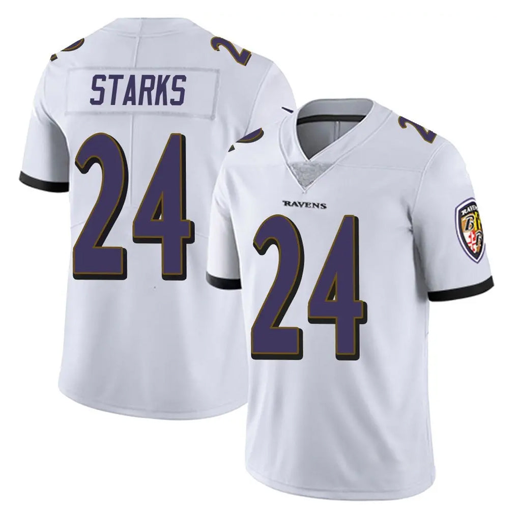 B.Ravens #24 Malaki Starks Player White Vapor F.U.S.E. Limited Cooneas Stitched Jerseys