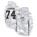 MN.Vikings #74 Donovan Jackson Player Arctic Camo Salute to Service Pullover Hoodies Limited Game Cooneas Stitched Jerseys