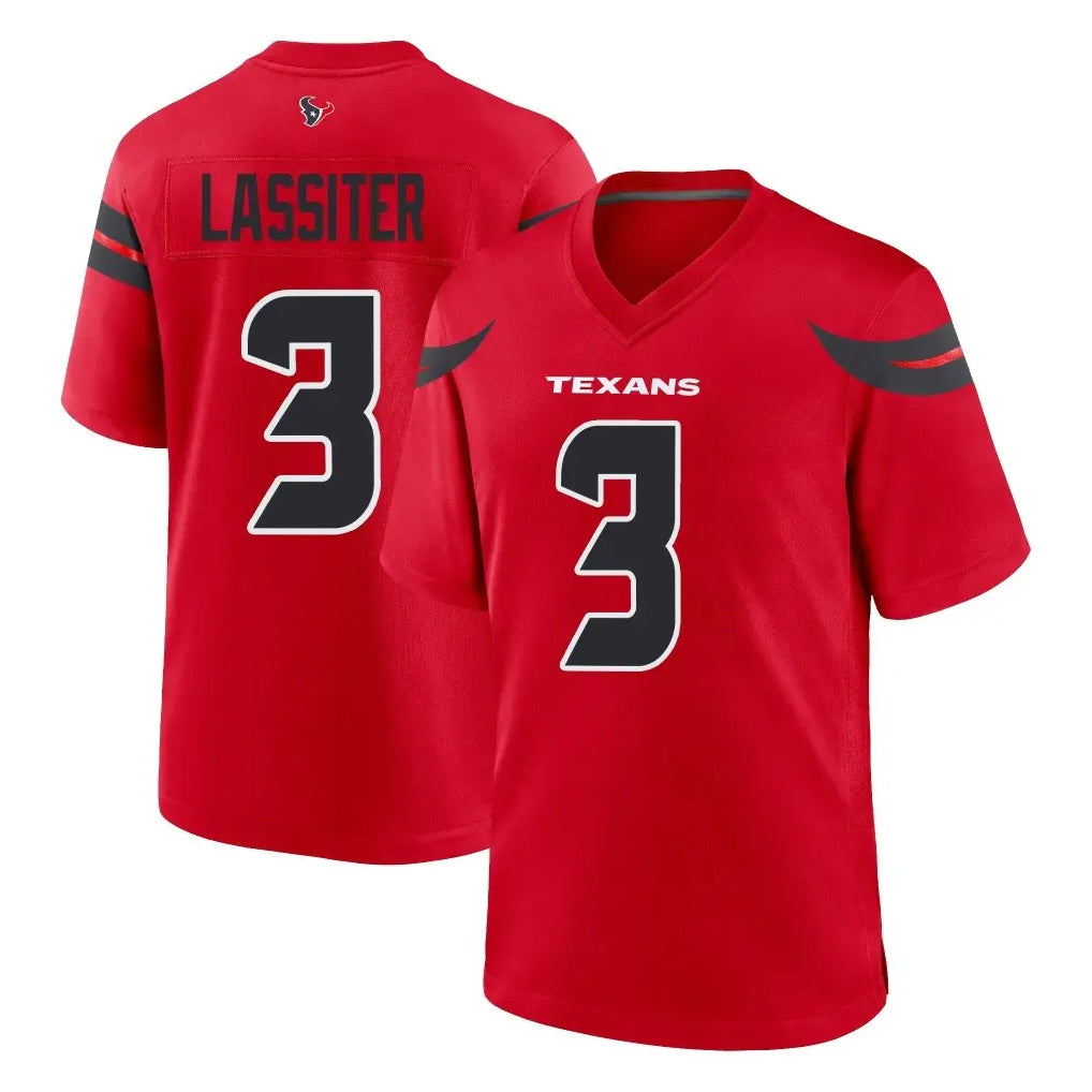 H.Texans #3 Kamari Lassiter Player Red Alternate Home Game Cooneas Stitched Jerseys