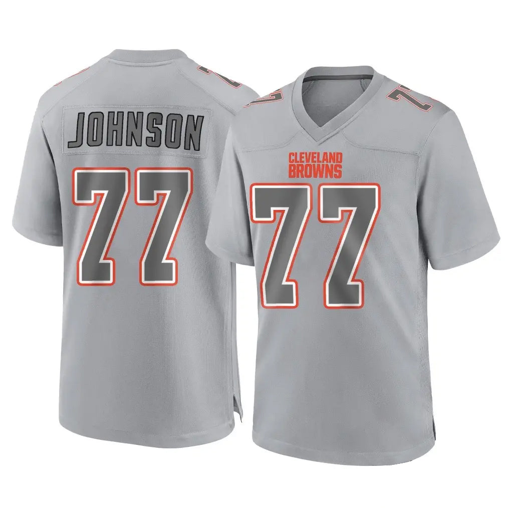 C.Browns #77 Zion Johnson Player Gray Atmosphere Fashion Game Cooneas Stitched Jerseys