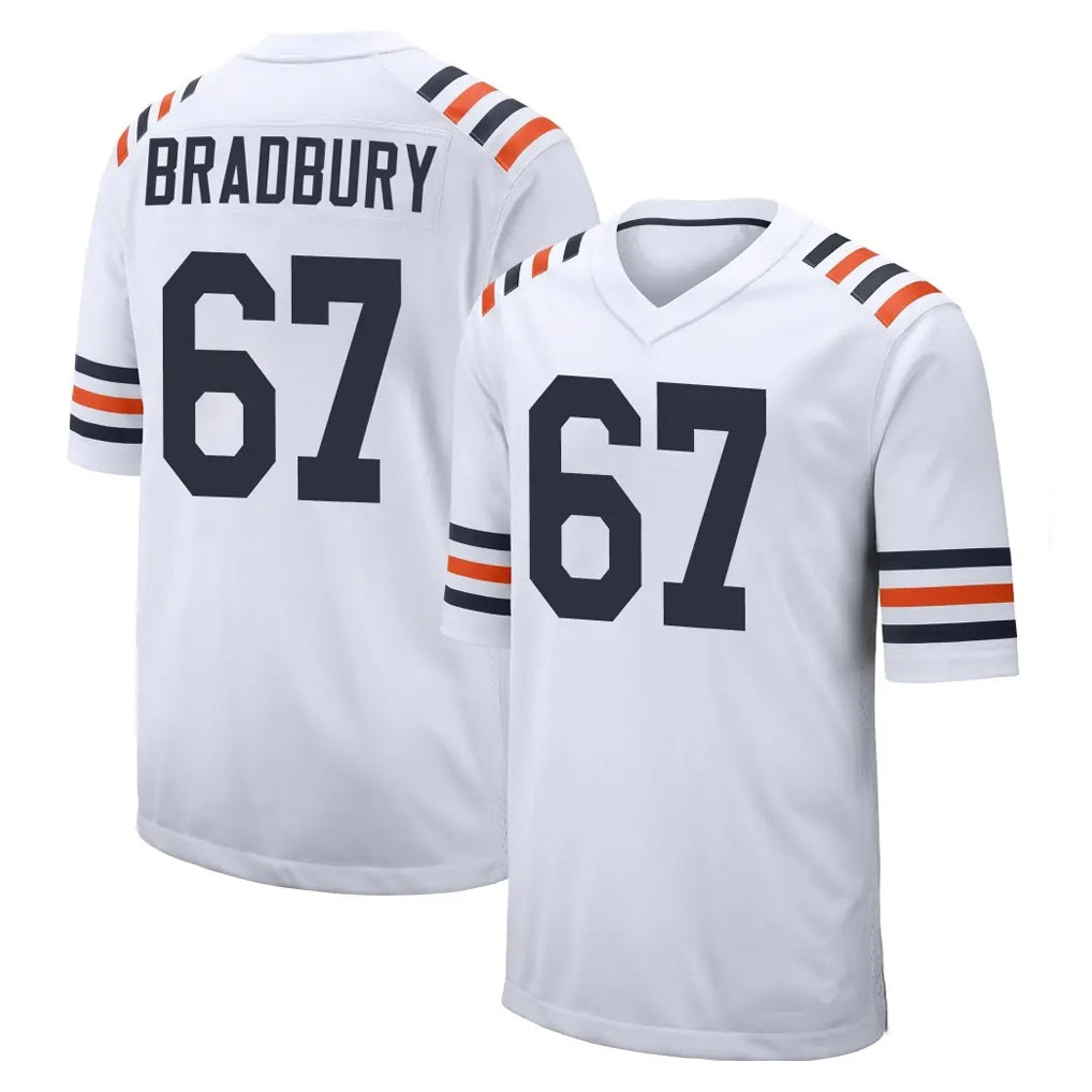 C.Bears #67 Garrett Bradbury Player White Classic Home Game Cooneas Stitched Jerseys