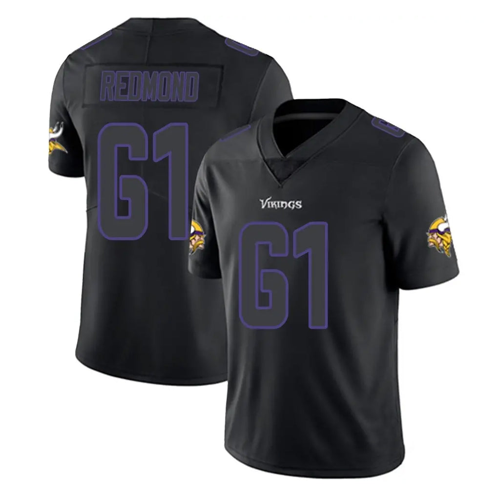 MN.Vikings #61 Jalen Redmond Player Black Impact LImited Home Game Cooneas Stitched Jerseys