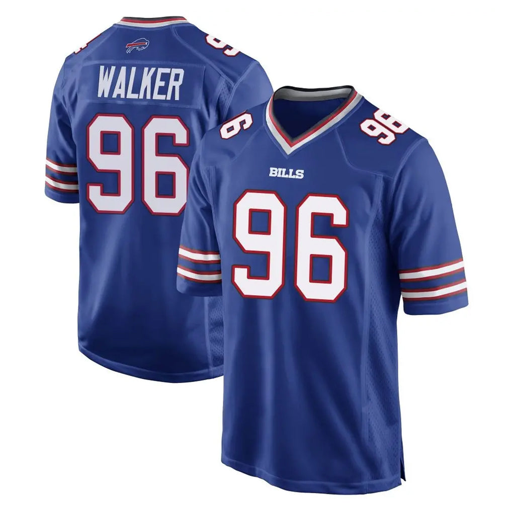 B.Bills #96 Deone Walker Player Royal Home Game Cooneas Stitched Jerseys