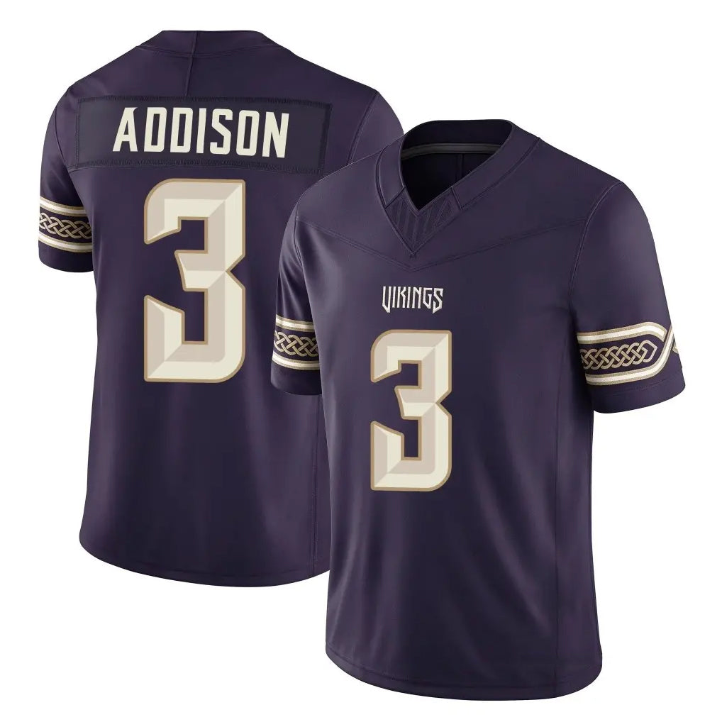MN.Vikings #3 Jordan Addison Player Purple Limited 2026 Rivalries Collection Home Game Cooneas Stitched Jerseys