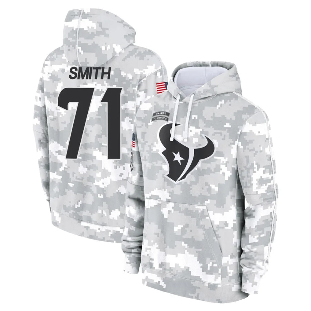H.Texans #71 Braden Smith Player Arctic Camo Salute to Service Hoodies Limited Game Cooneas Stitched Jerseys