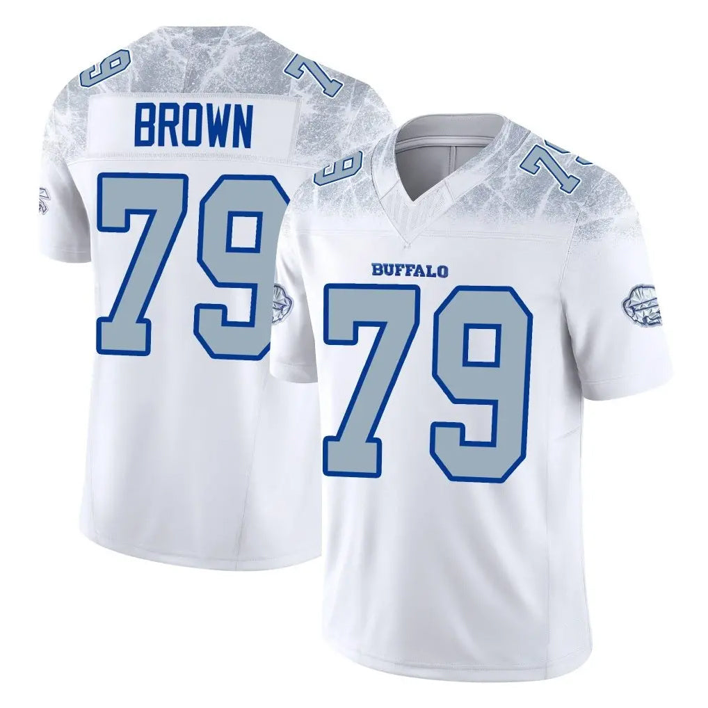 B.Bills #79 Spencer Brown Player White Rivalries Collection Limited Game Cooneas Stitched Jerseys