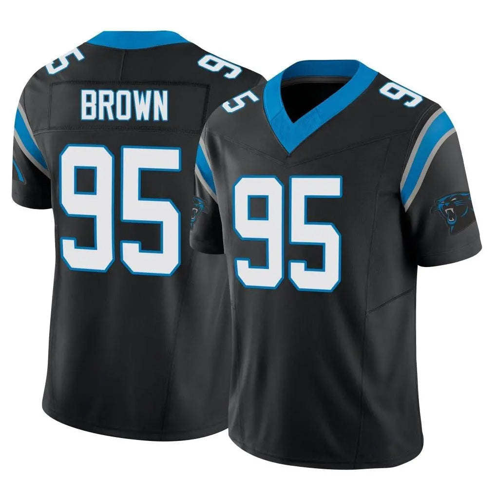 C.Panthers #95 Derrick Brown Player Black Vapor F.U.S.E. Limited Home Game Cooneas Stitched Jerseys