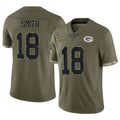 GB.Packers #18 Jonnu Smith Player Olive Salute To Service Limited Cooneas Stitched Jerseys