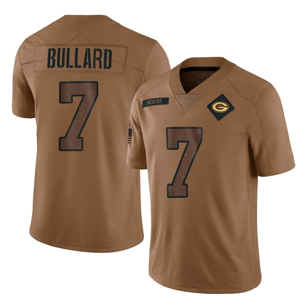 GB.Packers #7 Javon Bullard Player Brown Salute To Service Limited Cooneas Stitched Jerseys