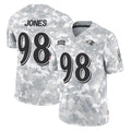 B.Ravens #98 Travis Jones Player Arctic Camo Salute to Service Limited Cooneas Stitched Jerseys