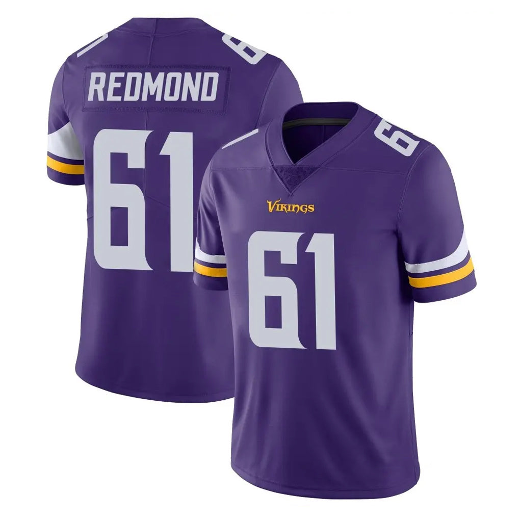 MN.Vikings #61 Jalen Redmond Player Purple Limited Vapor Untouchable Home Game Cooneas Stitched Jerseys