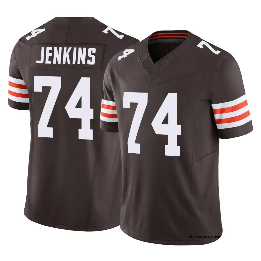 C.Browns #74 Elgton Jenkins Player Brown Vapor F.U.S.E. Limited Home Game Cooneas Stitched Jerseys