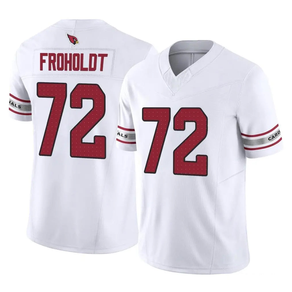 A.Cardinals #72 Hjalte Froholdt Player White Vapor F.U.S.E. Limited Home Game Cooneas Stitched Jerseys