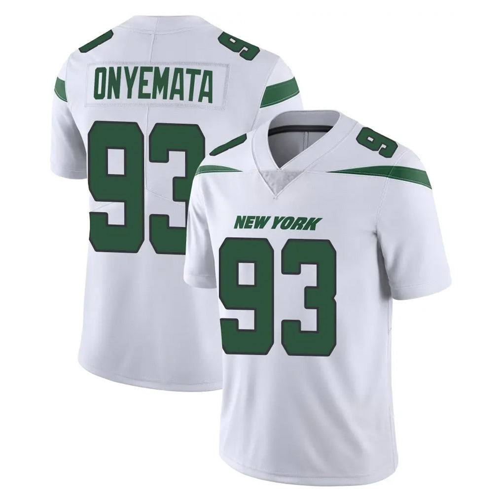 NY.Jets #93 David Onyemata Player White Spotlight Limited Vapor Home Game Cooneas Stitched Jerseys