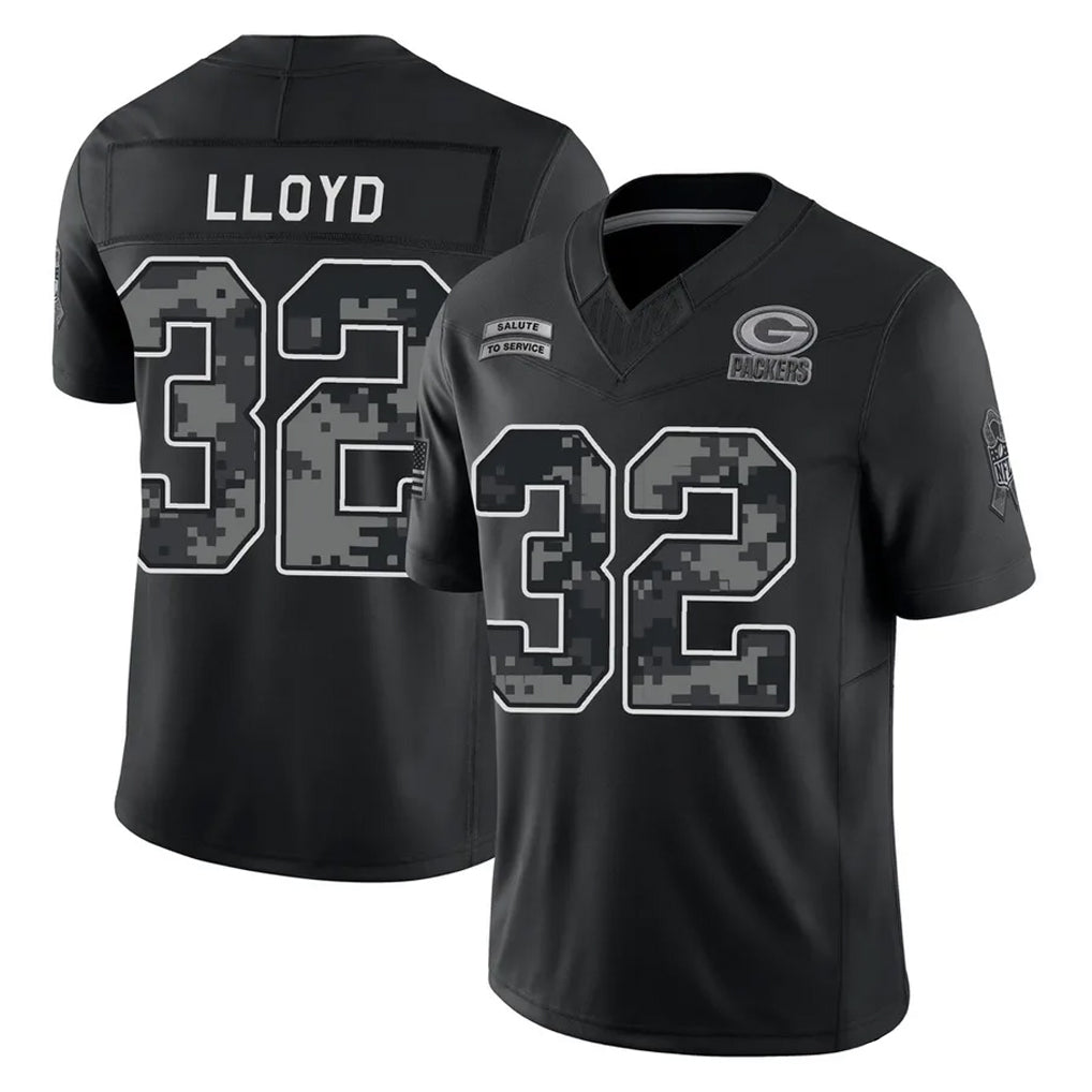 GB.Packers #32 MarShawn Lloyd Player Black Limited 2026 Salute to Service Home Game Cooneas Stitched Jerseys