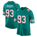 M.Dolphins #93 Zeek Biggers Player Aqua Alternate Home Game Cooneas Stitched Jerseys