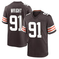 C.Browns #91 Alex Wright Player Brown Home Game Cooneas Stitched Jerseys
