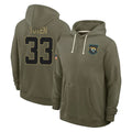 J.Jaguars #33 Bhayshul Tuten Player Olive Salute to Service Pullover Hoodies Limited Cooneas Stitched Jerseys