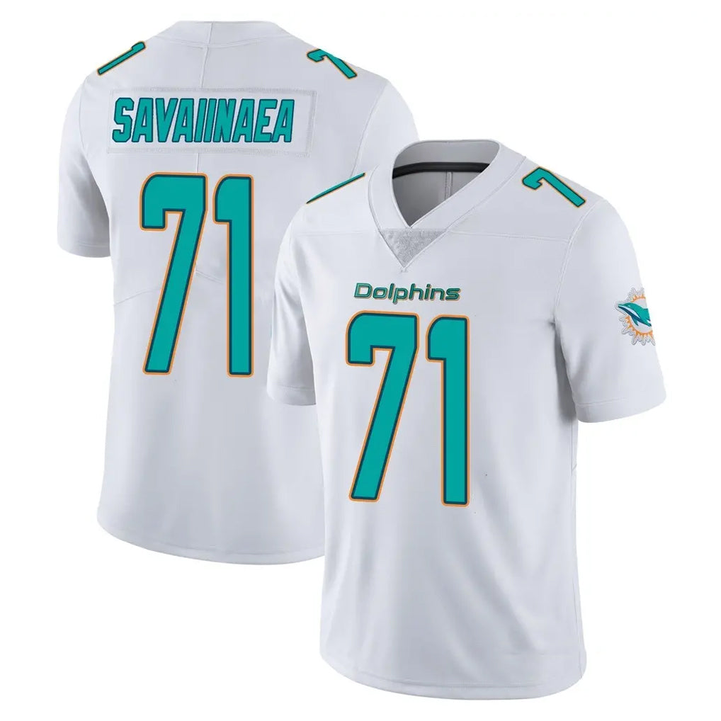 M.Dolphins #71 Jonah Savaiinaea Player White Limited Vapor Untouchable Home Game Cooneas Stitched Jerseys
