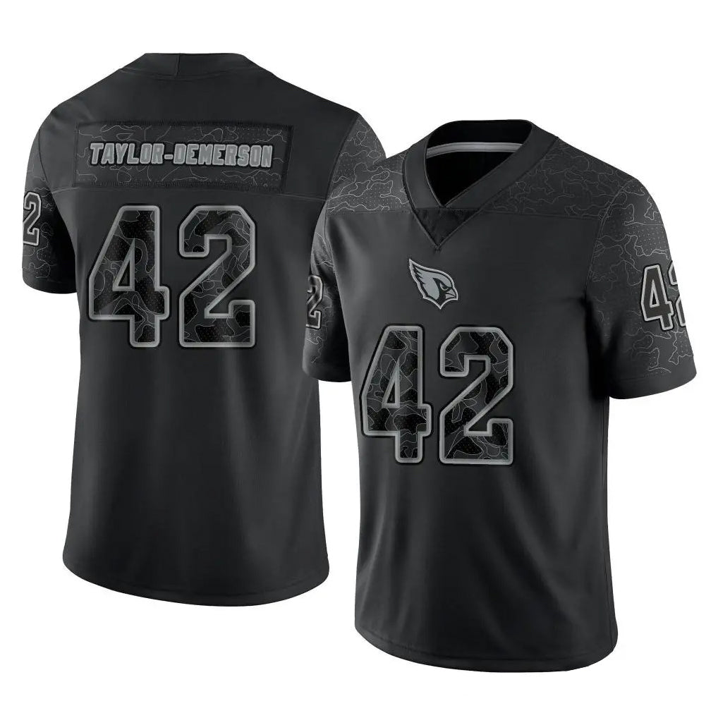 A.Cardinals #42 Dadrion Taylor-Demerson Player Black RFLCTV Limited Home Game Cooneas Stitched Jerseys