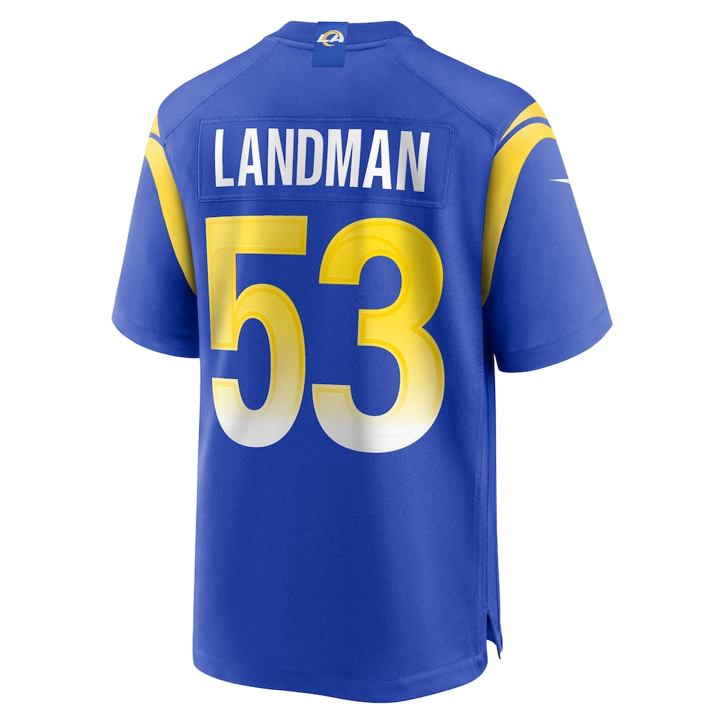Cooneas LA.Rams #53 Nate Landman Royal Team Game Jersey