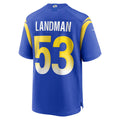 Cooneas LA.Rams #53 Nate Landman Royal Team Game Jersey