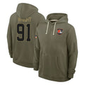 C.Browns #91 Alex Wright Player Olive Salute to Service Pullover Hoodies Limited Cooneas Stitched Jerseys