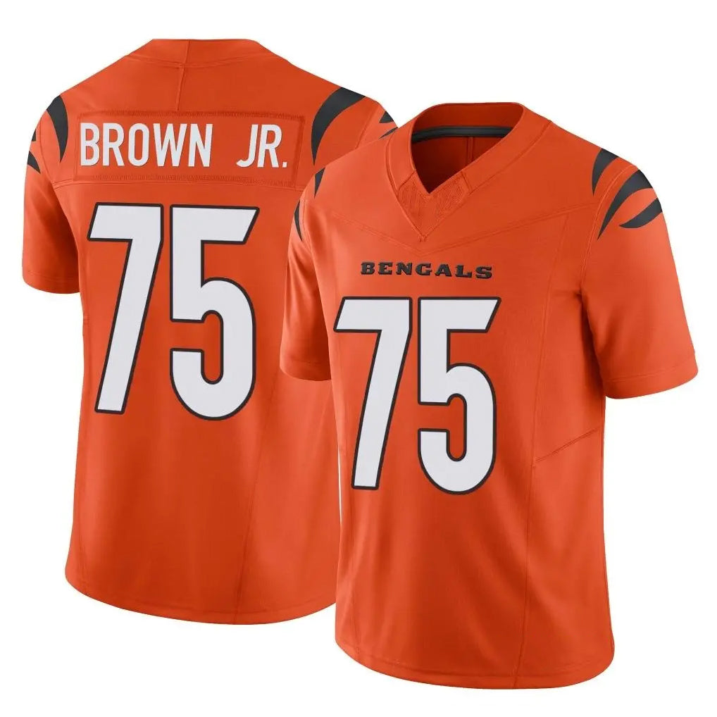 C.Bengals #75 Orlando Brown Jr. Player Orange Vapor F.U.S.E. Limited Home Game Cooneas Stitched Jerseys