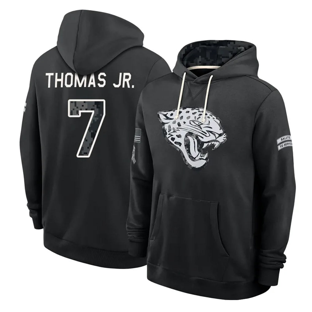 J.Jaguars #7 Brian Thomas Jr. Player 2026 Black Logo Pullover Hoodies Limited Game Cooneas Stitched Jerseys